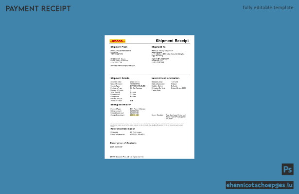 DHL-Versandquittung – Beispielvorschau